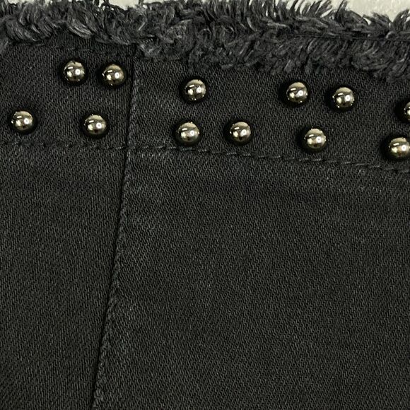 PISTOLA Y2K Beaded Fringe Black Zip Up Pencil Mini Skirt Black Women's Size 26 - Picture 4 of 7